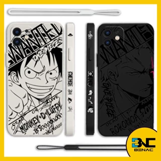 Capa De Silicone Macia Cartoon Anime One Piece Luffy Zoro Para iPhone 14 13 12 11 Pro Max