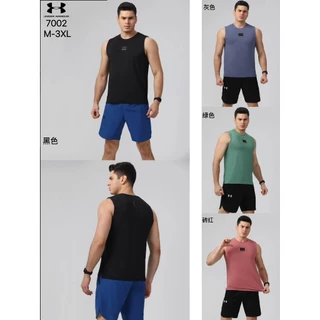 Camiseta sem mangas Homens que correm de camiseta Treinamento Fitness Esportivo Lazer Rápido Secagem Slim @-