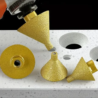 Broca De Chanfro Biselada Diamantada De 38-50mm-Rosca M10/M14 , Brasada Para Granito E Mármore , Ampliação De Furos , Guarnições De Bordas