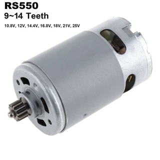 RS550 Motor Cc 10.8V/12V/14.4V/16.8V/18V/21V/25V Com Engrenagem De Dentes 9/11/12/13/14 Para Furadeira Elétrica/Chave De Fenda