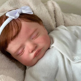 45CM Baby Doll Asleep Rosalie Recém-Nascido Macio Bonecas Renascidas Realistas Pintadas À Mão Tom De Pele 3D Com Veias Visíveis Bebe Reborn Collection Art Toys for Children