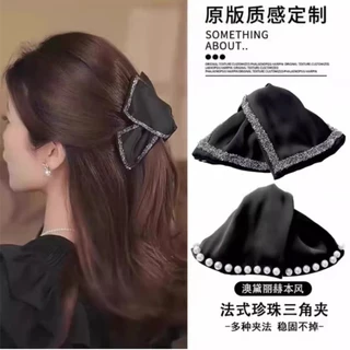 Único Conjunto Hepburn Estilo Grab Clip Strass Arco Grampo De Cabelo , Coque Feminino Na Parte De Trás Da Cabeça , Clipe