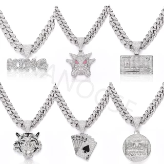 JIANOCSE corrente cravejada Cuban Link Chain for Men 13mm Iced Out Corrente Diamante Hip Hop Jóias Miami Bling Para Homens