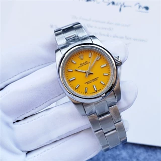 Relógio de pulso Casual Relógio de pulso feminino Caixa de prata Faixa de aço Relógio Mecânico Automático Pequeno Discagem 31mm