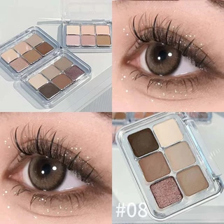 Herorange Commuter Sombra de seis cores Sombra de baixa saturação Matte Fine Flashing Pearlescent Lying Silkworm Brightening Contouring All-in-One Paleta Fêmea
