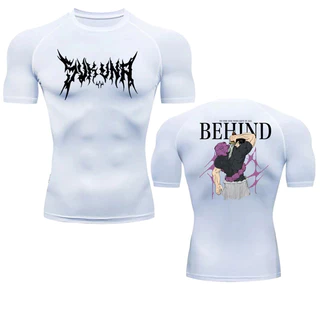 Camiseta de compressão Jujutsu Kaisen masculina, Ginásio Sportswear, Corrida, Rashgard, Secagem rápida, Manga curta
