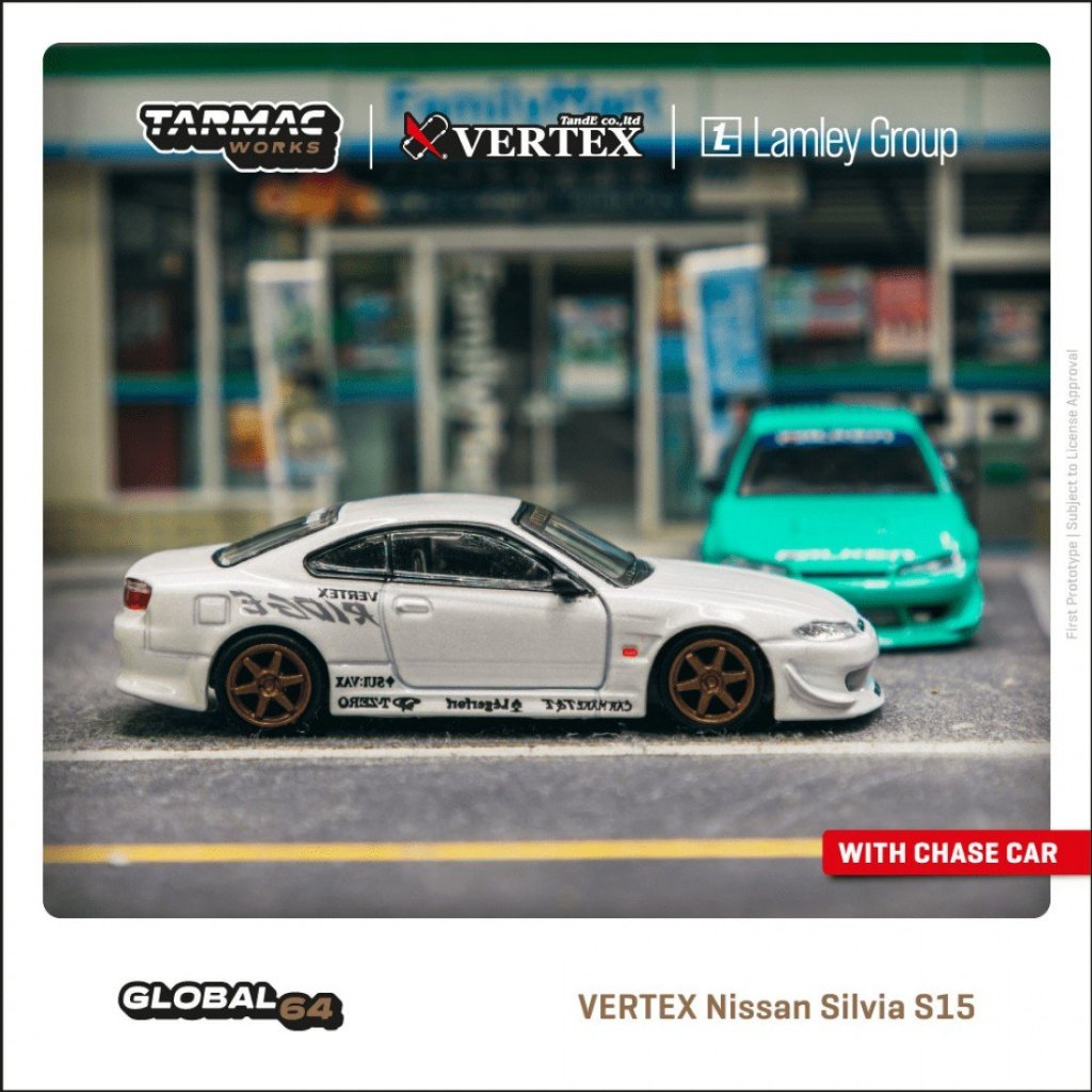 Tarmac Works T64G-023-WH 1/64 VERTEX NISSAN SILVIA S15 LAMLEY