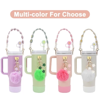 Conjunto De Acessórios Para Copo Stanley-Alça Garrafa De Água , Bota De Silicone , Encantos 40 oz Tumbler