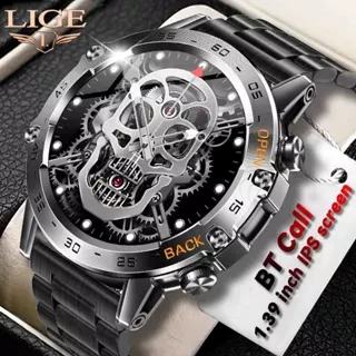 LIGE bt chamada relógio inteligente original masculino 100 + esportes multifunções relógios de fitness ip67 à prova dip67 água smartwatch para android ios 400mah k52