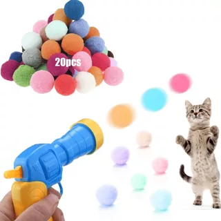 Brinquedos Interativos De Lançamento Para Gatos De Treinamento Gatinhos De Estimação Mini Jogos Criativos De Pistola De Tiro Com Bola De Pelúcia Suprimentos Animais