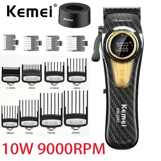 Kemei 2242 Cortador De Cabelo Profissional Sem Fio Barbeador Elétrico Aparador Recarregável Desbotado Máquina De Corte Para Homens