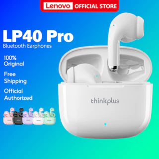 Fone De Ouvido Sem Fio Lenovo LP40 PRO LP40 Bluetooth 5.1 Com Microfone E Música HD Atualização IPX5 Earbuds Low latency Gaming TWS with mic HD Music Earpieces audio