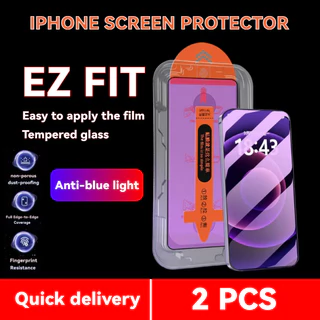 2 Pcs Protetor De Tela Anti-Luz Azul , Compatível Com iPhone 15 , 14 , 13 , 12 , 11 pro Max , XR , X , XS Aplicativo Fác
