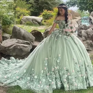 2025 Vestido Estereoscópico Flower High End Puff Dress Heavy Industry De Noiva Para Mulheres