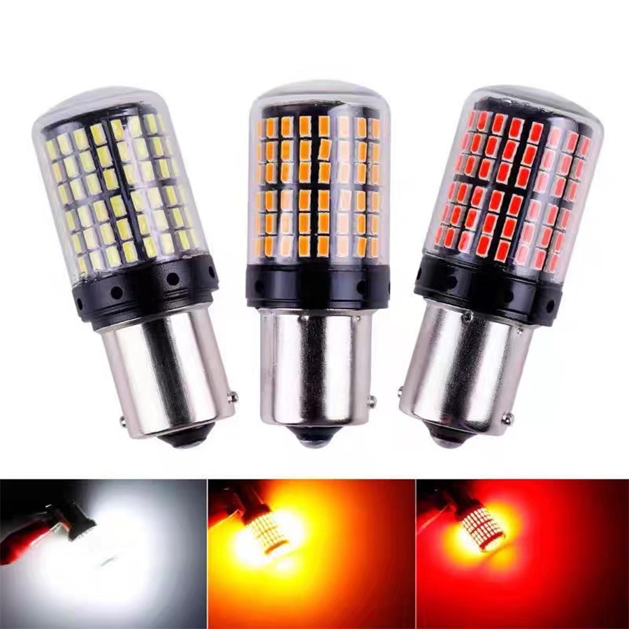 144LED Contas 21W Ba15s 1156 Bay15d 1157 Lâmpadas LED Giram As Luzes De Sinalização DRL Traseiras De Freio De Nevoeiro 12V 33SMD Vermelho E Branco