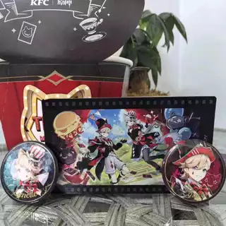 [KFC * Genshin Impacto 2024 Lyney Lynette Limitado Crachá De Bilhetes A laser Polaroid hat NXL8