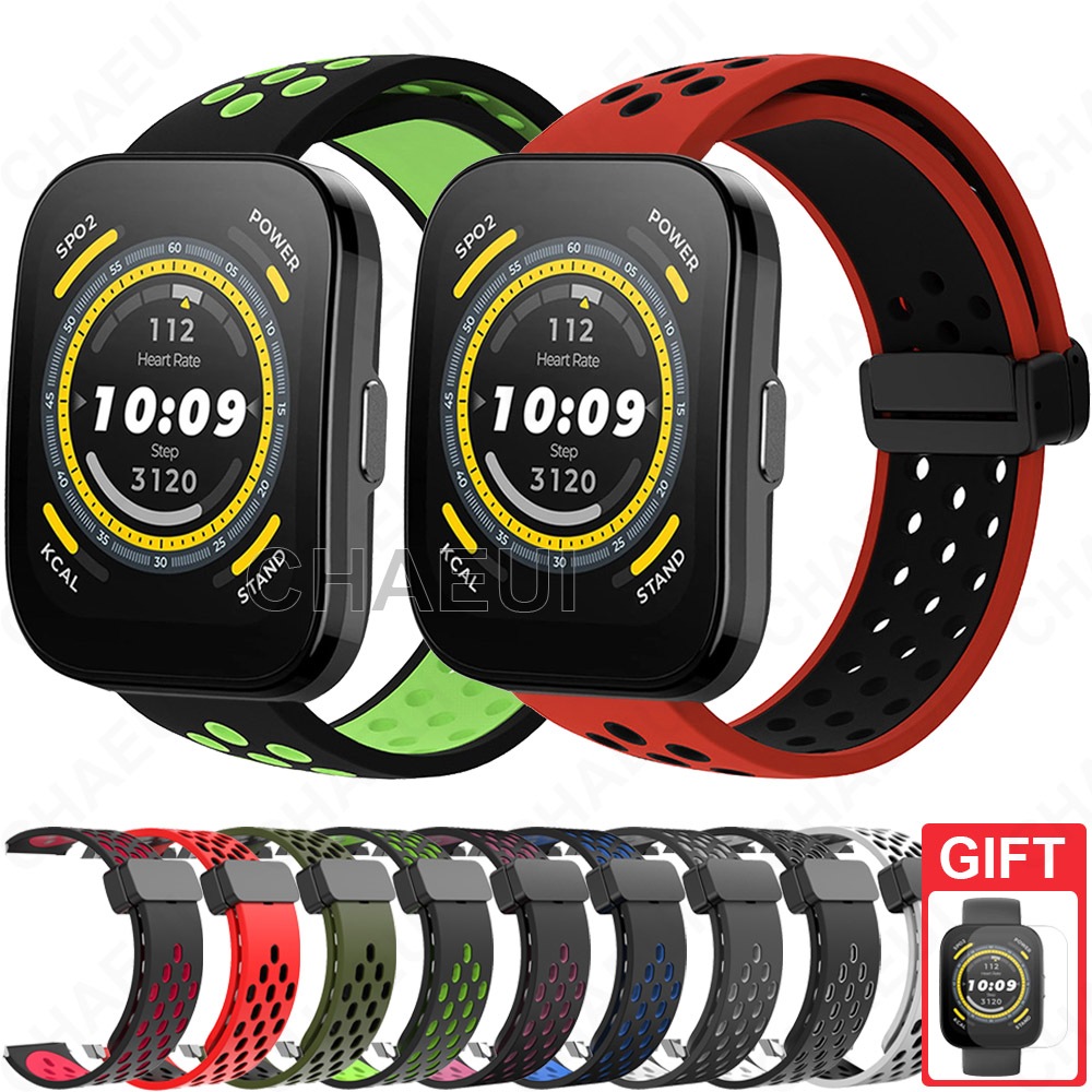 GIOPUEY Cinturino In Silicone Morbido Per Amazfit Bip 5 / Bip 5 Unity, Resistente E Traspirante, Colore Nero, Sostituzione Cinturino Orologio Smart - 3