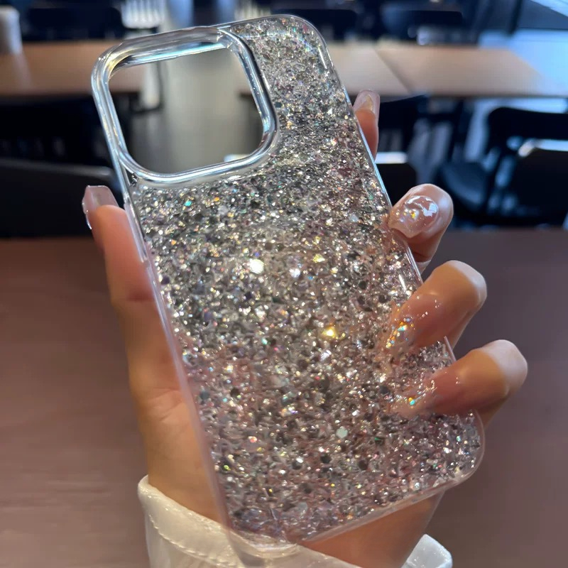 Luxo Bling Glitter Caso De Telefone Para iPhone 16 Pro Max15 14 Max 13 ...