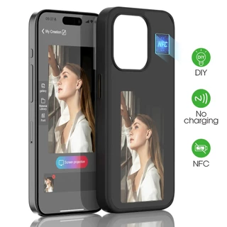 Capa Para Celular Com Tela Eletrônica Para IPhone 15 14 13 Pro Max Transmissão Screen Smartphone Caso