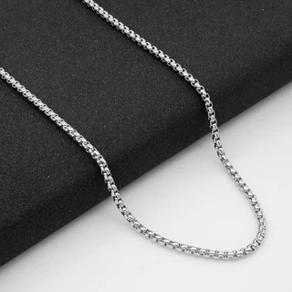 Unisex 3MM Colar De Corrente De Contas Quadradas De Aço Inoxidável Jóias