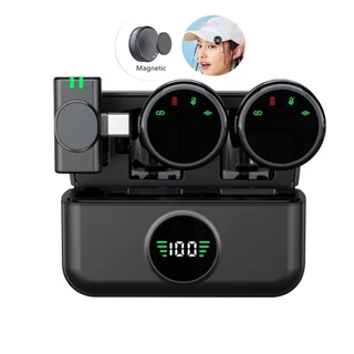 S5 2.4G Microfone Magnético Sem Fio Lavalier 30m Gravação De Vídeo Curto Cantando Mini De Lapela Para iPhone Tipo c Telefone Live Streanm