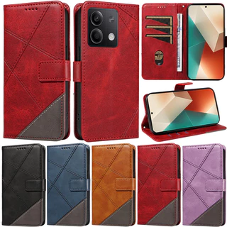 Caixa De Luxo Para Xiaomi Redmi Nota 13 Pro + 5G 12 11S 4G 10 9s Turbo 12R Carteira De Emenda Slot Cartão De Couro Macio Tampa Do Suporte Telefone