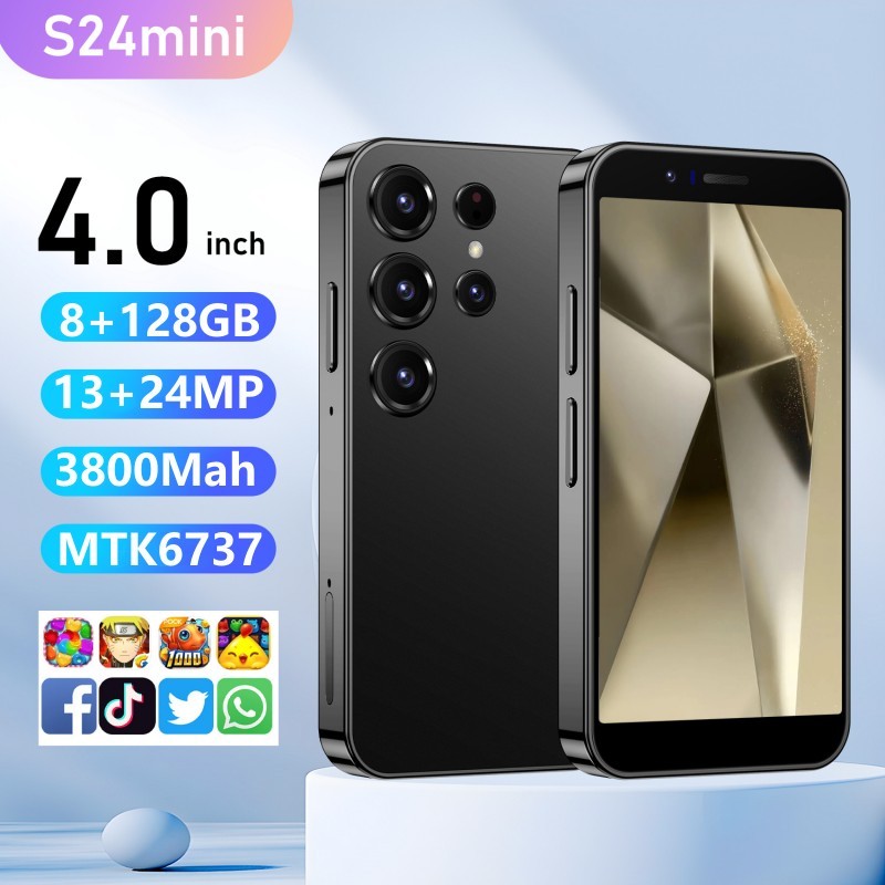 Celular Telefone 4,0 Polegadas S24mini Celular Barato 8 + 128GB Smartphone