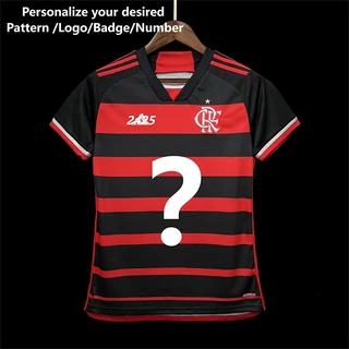 Camiseta Feminina Personalizada De Futebol 2425 Flamengo Mulher Caseira S-XXL