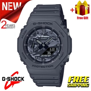 [sem caixa] Cássio G Shock Relógio masculino com mostrador de tempo duplo Relógio esportivo à prova d'água GA-2100CA-8A