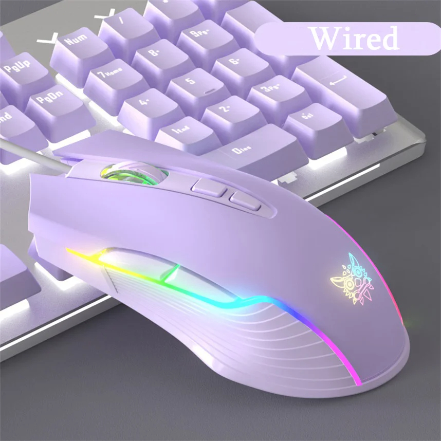 Mouse Para Jogos Com Fio USB , Rosa , Roxo , Menina , Gamer ...