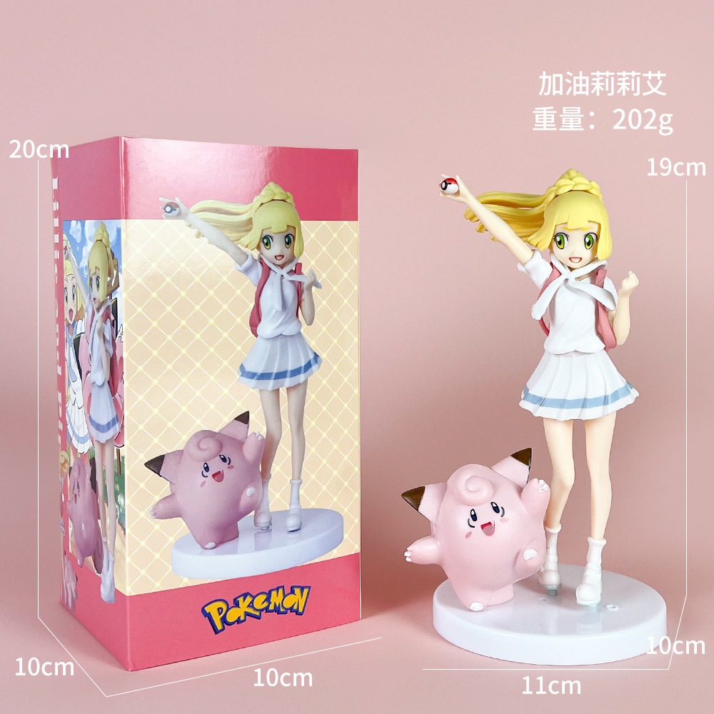 19cm Japão Anime Pokémon Trainer Lillie Clefairy Pocket Monster Q