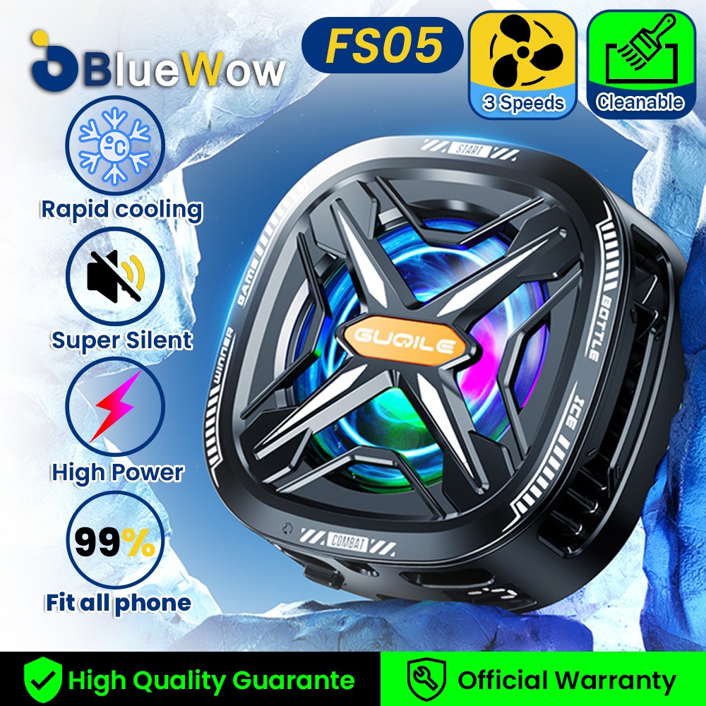 BlueWow FS05 Pro Black Shark Magnetic Cell Phone Cooler , Ventilador De Telefone RGB Portátil Móvel Leve , Radiador Com Área De Resfriamento Maior Para/Tabl