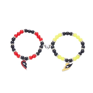 2Pcs Deadpool Wolverine Pulseira De Casal Para Mulheres Homens Moda Pulso Trançado À Mão Acessórios De Presente