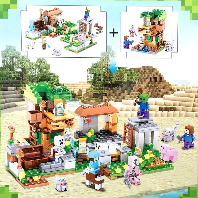 Diy My World Jungle Outpost Village Bloco De Tijolos Educativos Para Crianças Presente