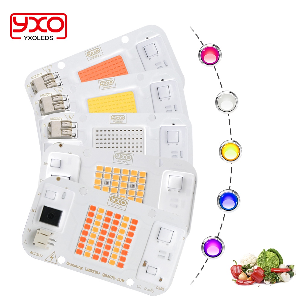 DIY LED grow light AC110/220V 50W DIY DOB LED chip Espectro Total 3500k 450nm 395nm led light chip estufa grow cultivo indoor