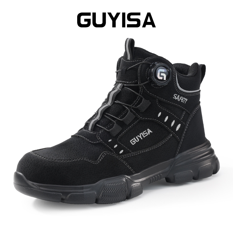 GUYISA Sapatos De Segurança Trabalho Botas De Aço À Prova D'água CN37-46 F055BK