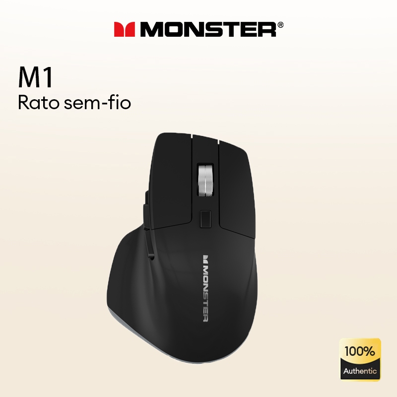 Rato Monster M1 Mouse Bluetooth Sem Fio Deslizamento RGB Light Multi ...
