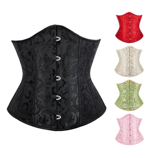 Mulheres Espartilhos Corpete Jacquard Underbust Corset Cupless Cincher
