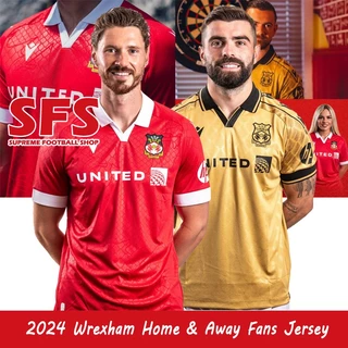 【 SFS 】 Top Qualidade 24-25 Wrexhm Football Soccer Jersey Fãs De Futebol Versão Home Longe Terceiro S-2XL