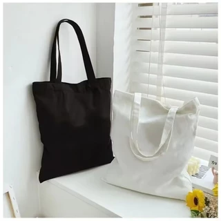 Grande Capacidade Preto Branco Lona Bolsa De Ombro Dobrável Eco Algodão Reutilizável DIY Saco De Compras