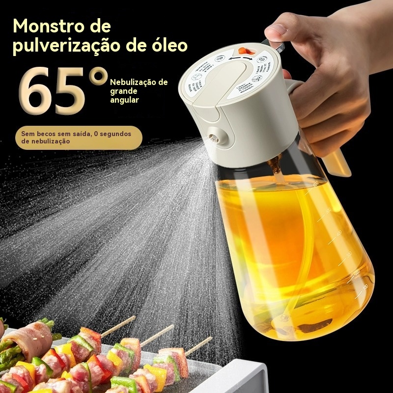 Lata de óleo de fritadeira a ar Lata de óleo de Spray atomizador de óleo de cozinha Garrafa de óleo de Spray doméstico e óleo de Spray de vidro de dupla utilização Lata de óleo de Spray de vidro