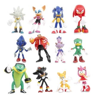 12Pcs/Set 6cm Anime Game Sonic O Porco Espinho Dr . Eggman Miles Prower Caudas Amy Rose Metal Q Versão Figuras De Ação Em PVC Modelo Doll Toys Gifts em Oferta na Shopee