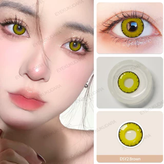 1 Par De Lentes De Contato Macias E Naturais Caramelo Para Coloridas Marrons Com Estojo De Maquiagem