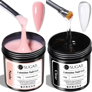 UR Açúcar 150g 2pcs Gel Lácteo Branco De Extensão Rápida Conjunto De Base De Borracha Neon Embebido Em UV LED Arte Das Unhas Verniz em Oferta na Shopee