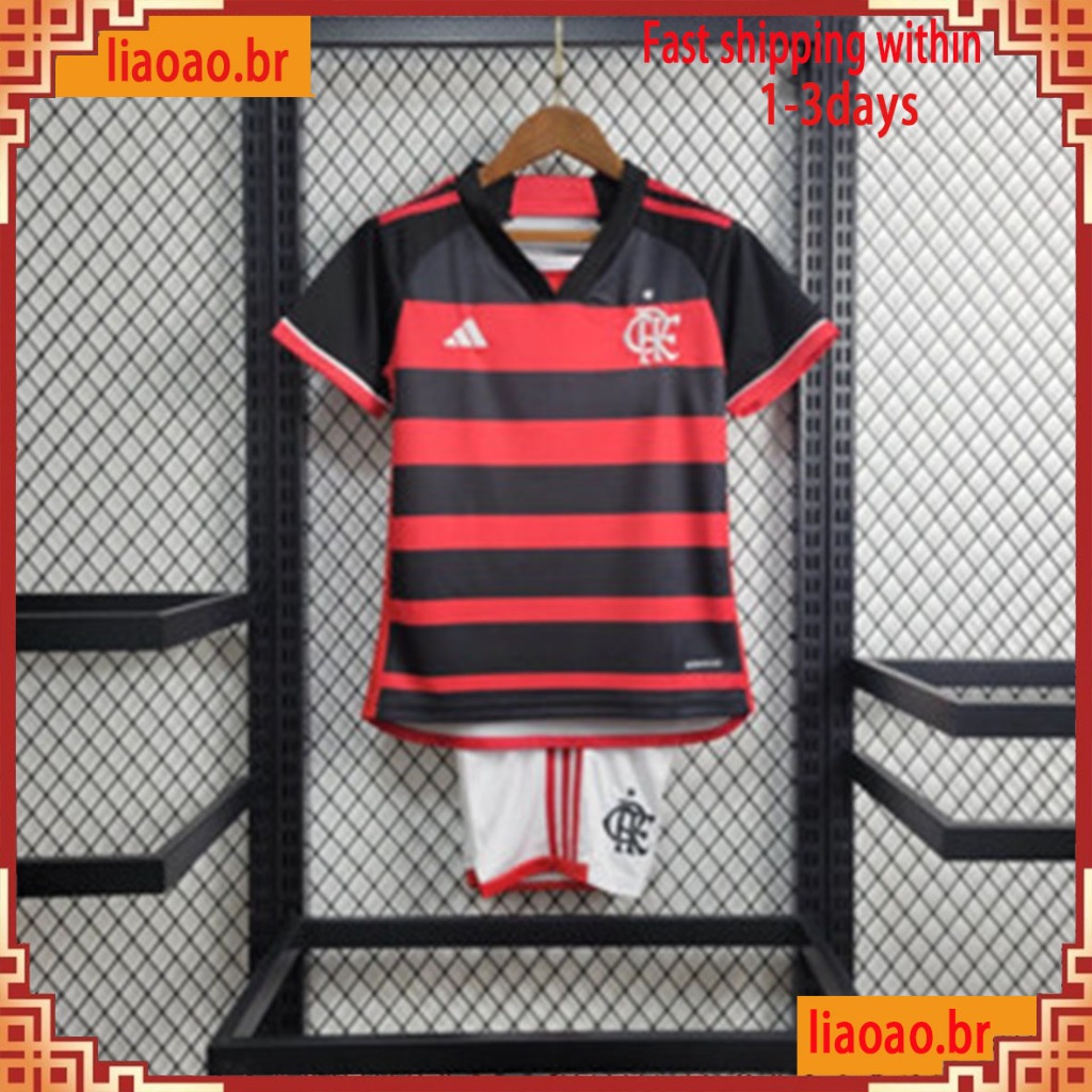 24-25 Flamengo Casa Camisa de Futebol de Alta Qualidade das Crianças Qualidade 1:1