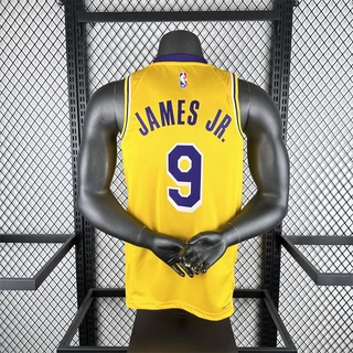 Brownie NO . 9'23 Lakers crewneck yellow Edition Alta Qualidade De Basquetebol Jersey Prensado A Calor