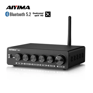 AIYIMA B07 TPA3255 Amplificador De Áudio Bluetooth De Potência De Som 2.1 Canais Amperímetro Para Subwoofer Alto-Falante 300Wx2 + 300W