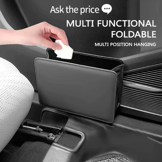 Caixa De Armazenamento Da Porta Lateral Do Carro Telefone Em Couro PU Bolsa Multibolsos Organizador Saco Encosto Banco Lata De Lixo Multifuncional