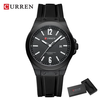 Novo CURREN Relógio Masculino Marca Original Moda Ponteiro Luminoso Mostrador De Negócios Pulseira De Silicone Casual Esportes Quartzo Analógico À Prova D'água 8467