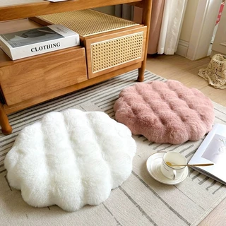 Almofada De Pele De Coelho Falsa Futon Pelúcia Memória Espuma Tatami Meditação Assento